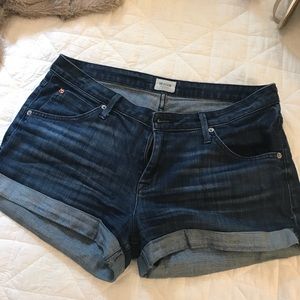 Hudson dark wash rolled cuff denim shorts